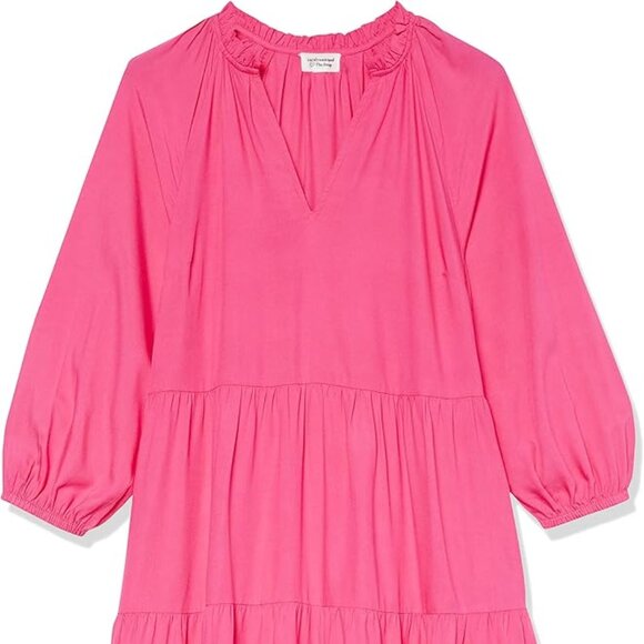 ✨ NWT The Drop x Caralyn Mirand Ruffle-Neck Tiered Mini Dress - XS Hot Pink ✨ - Picture 6 of 7